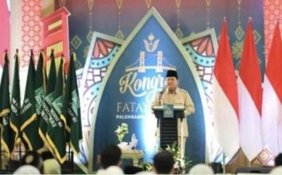 Menhan Prabowo Subianto pada pembukaan Konggres Fatayah NU ke- XVI di Palembang. (Ist)