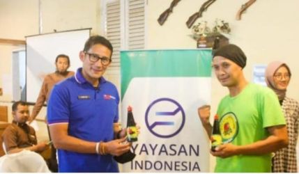 Menparekraf Sandiaga Uno pada acara melek digital marketing di Cafe Boss'A Kota Tegal. Foto : Istimewa