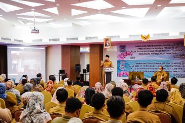 Pemkot Tangsel menggelar bimbingan teknis administrasi keuangan, berkaitan dengan penerimaan dan pengeluaran pada Sistem Informasi Pemerintahan Daerah (SIPD). (ist)