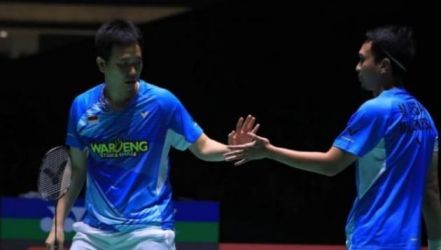 Tumbangkan ganda Indonesia Fajar/Rian pasangan Ahsan/Hendra sukses melangkah ke final Kejuaraan Dunia  Badminton 2022. (Ist)