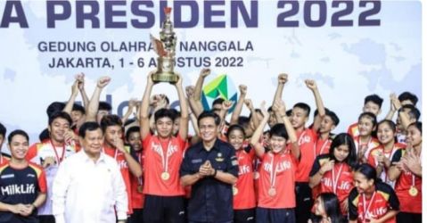Tim Bulutangkis Jawa Tengah sukses keluar sebagai juara umum Piala Presiden 2022. Foto : Istimewa