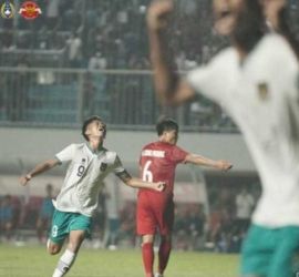 Perayaan kemenangan Timnas U 16 atas Vietnam skor 1-0. (Ist)