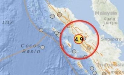 Gempa 4.9 menguncang Tapanuli Tengah, Sumatera Utara. (Ist)