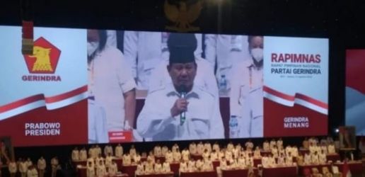 Ketua Umum Gerindra pada pembukaan Rapimnas di SICC Centul, Sentul - Bogor. (Ist)