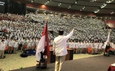 Ketua Umum Gerindra Prabowo Subianto dihadapan peserta Rapimnas Getindra. (Ist)