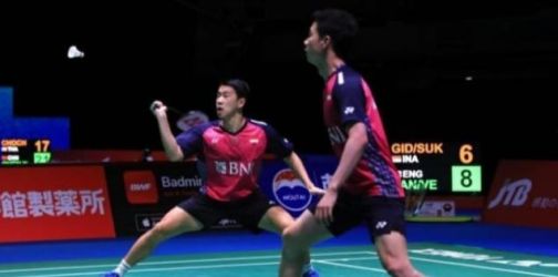 Marcus/Kevin sukses melewati babak pertama Japan Open 2022. Foto : Istimewa