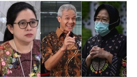 Capres PDIP. Puan Maharani, Ganjar Pranowo dan Risma. (Ist)