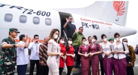 Penerbangan perdana Lion Group route Pondok Cabe - Purbalingga. (Ist)