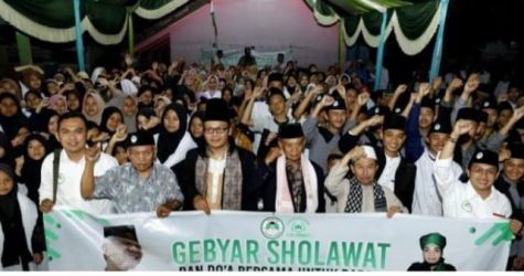 Gelar Sholawat. Ribuan santri dan Ulama se-Majalengka dukung Ganjar Pranowo Presiden 2024. (Ist)