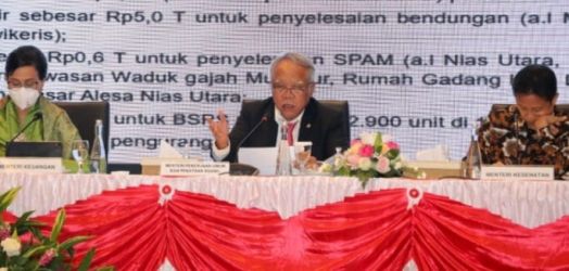Menteri PUPR Basuki Hadimuljono saat pemakaran rencana kerja 2023. (Ist)