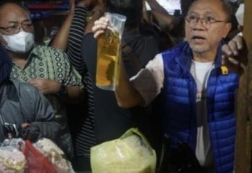 Menteri Perdagangan Zulkifli Hasan saat sidak ke Pasar Karang Ayu Semarang, Jawa Tengah. (Ist)