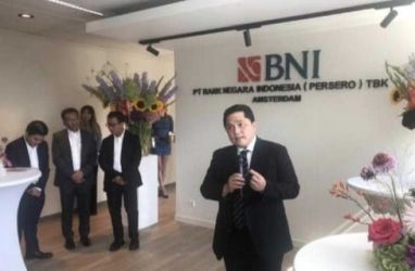 Menteri BUMN Erick Thohir saat pembukaan kantor BNI di Belanda. (Ist)