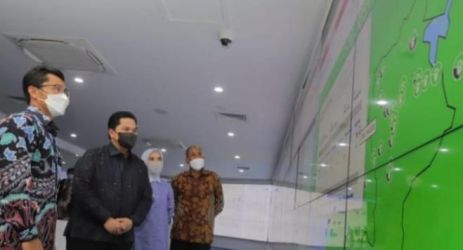 Menteri Erick Thohir saat meninjau PIEDCC di Gedung Grha Pertamina, Jakarta Pusat. (Ist)