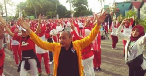 Senam Kemerdekaan Merah Putih diselenggarakan di kawasan CBD Ciledug. Foto : Istimewa