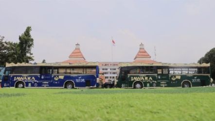 Bus wisata JAWARA siap mengajak wisatawan keliling Kota Tangerang  gratis. (Foto : Pemkot Tangerang)