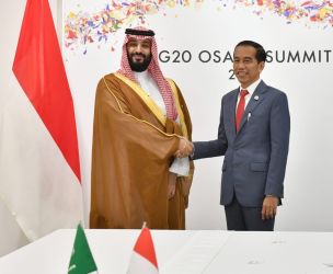 Presiden Jokowi saat bertemu Pangeran Kohammed bin Salman bin Abdulaziz Al Saud. (Ist)