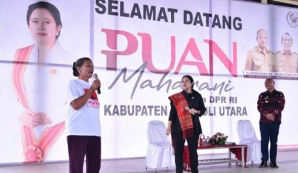 Puan Maharani ketika kunjungan di Kabupaten Tapanuli Utara. (Ist)