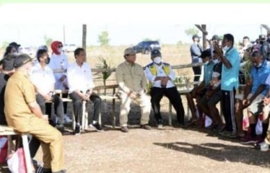 Presiden Jokowi saat bertemu dengan peternak kerbau di Pulau Moa, Maluku Barat Daya. (Foto : Setpres)