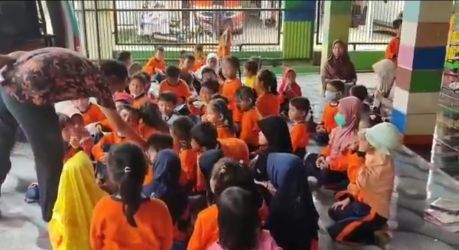 Pusling baru saja menyambangi anak-anak di TK Intan Permata, Rawa Buntu, Serpong, Tangsel, Kamis (22/9/2022) lalu. (tangselpos.id/ist)
