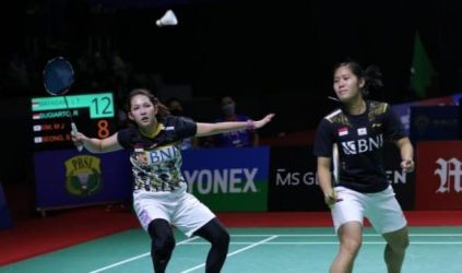 Ganda putri Indonesia Lanny Tria M/Ribka Sugiarto sukses melaju ke Final setelah mengalahkan pasangan Korsel dua set langsung. (Ist)