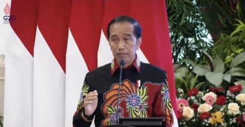 Presiden Jokowi saat memberi pengarahan kepada sejumlah Pati Polri, Kapolda serta Kapolres se Indonesia. (Ist)