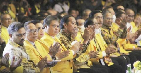 Presiden Jokowi saat hadir di acara Puncak Hari Ulang Tahun Partai Golkar ke 58. (Ist)