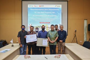 PT PGN Tbk selaku Subholding Gas Pertamina dengan PT Jaya Real Property Tbk (JRP) menandatangani Nota Kesepahaman (MoU) untuk pengembangan jargas rumah tangga dan komersil horeka (Hotel, Restoran, Kafe). (tangselpos.id/irw)