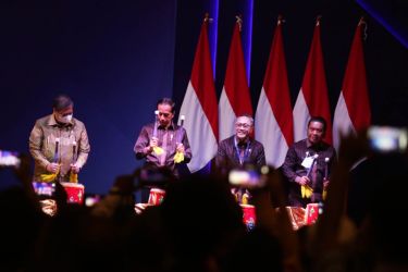 Presiden Jokowi pada pembukaan Trade Expo Indonesia 2022 di ICE BSD, Rabu (19/10). Foto : Humas Pemprov Banten