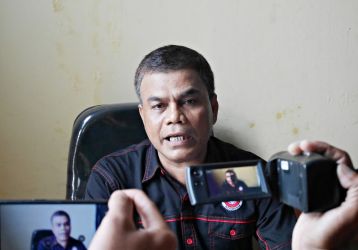 Raki Juaedi, pengacara Asep Aed Subadriwijaya,DAK Afirmasi TA 2019 di lingkungan Dindikbud Pandeglang.(Ari Supriadi/Tangsel Pos)