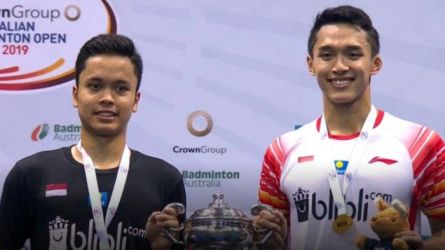 Anthony Ginting dan Jonatan Chrstie pemain tunggal putra Indonesia yang ikut dalam tim yang akan mengikuti Denmark Open 2022. (Foto : Ist)