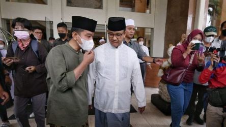 Calon Presiden Nasdem Anies Baswedan saat bertemu Walikota Solo Gibran Rakabuming Raka. (Ist)