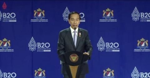 Presiden Jokowi pada acara B20 di Bali. (Ist)