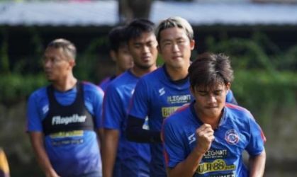 Para pemain Arema FC saat menjalani latihan. (Ist)