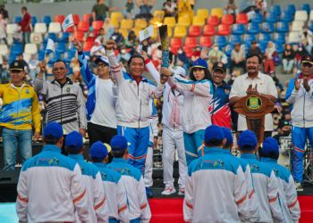 Pekan Olahraga Provinsi (Porprov) VI Banten di Stadion Benteng Reborn, Kota Tangerang, Minggu (20/11/2022). (tangselpos.id/bnn)