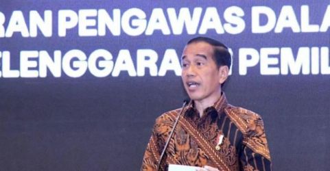 Presiden Jokowi saat membuka Konsolidasi Nasional Bawaslu di Hotel Bidakara, Jakarta. (Foto : Setpres)
