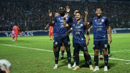 Selebrasi tim Arema FC (foto: Istimewa)