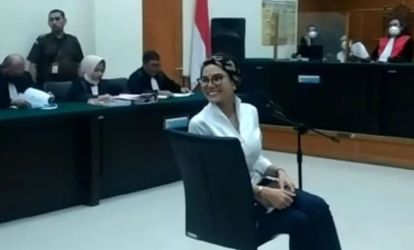 Nikita Mirzani saat berada di PN Serang. (Ist)