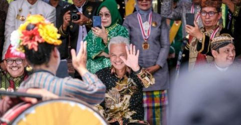 Ganjar Pranowo hadir di acara Festival Adat Budaya Nusantara yang digelar di kawasan Candi Borobudur selama dua hari, 9-10 Desember 2022. (Ist)