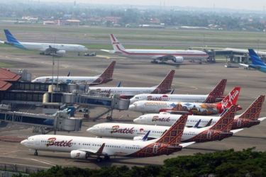 Pesawat parkir di Bandara Soekarno Hatta. (Ist)