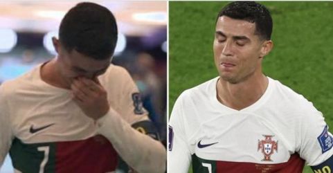 Ronaldo pun menangis saat Portugal menelan kekalahan. (Ist)