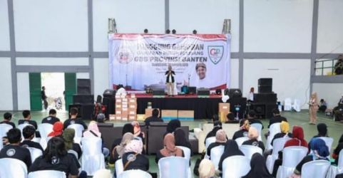 Ribuan Ganjaran Buruh Berjuang Banten berkumpul di GOR Jatiuwung, Kota Tangerang. (Ist)