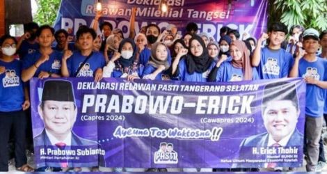 Komunitas milenial Tangsel dukubg Prabowo dan Erick Thohir untuk Pilpres 2024. (Ist)