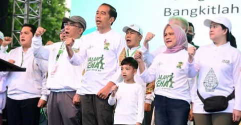 Presiden Jokowi saat hadir pada acara Jalan Sehat NU di Solo. (Ist)