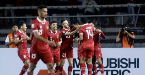 Pemain Timnas saat melakukan selebrasi setelah  berhasil menjebol gawang Filipina.