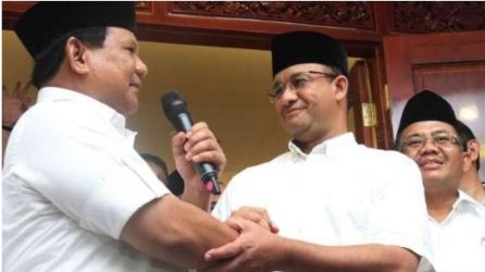 Ketum Gerindra Prabowo Subianto dan Mantan Gubernur DKI Jakarta Anies Baswedan. (Ist)