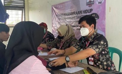 Srikandi Ganjar Banten dan PMI Lebak gelar donor darah bersama pada Minggu (22/1). (Ist)