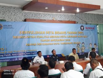 Badan Pertanahan Nasional (BPN) Kota Tangsel gencar Sosialisasi Program PTSL tahun 2023 dengan melibatkan seluruh rumah serta camat.