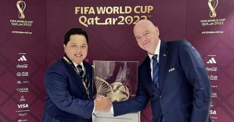 Ketum PSSI Erick Thohir dan Presiden FIFA Gianni Infantino. (Ist)