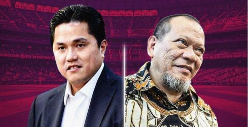 Kandidat Calon Ketum PSSI Erick Thohir dan LaNyala Mattalitti. (Ist)