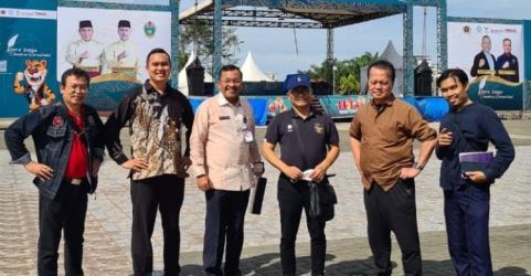 Panitia HPN 2023 saat meninjau area Pameran di Kawasan Gedung Serba Guna Kota Medan